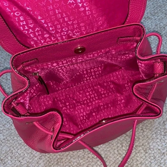 ❌SOLD!❌ Kate Spade NWT Hot Pink Leather Backpack “Small Breezy Mulberry Street” - Picture 6 of 11